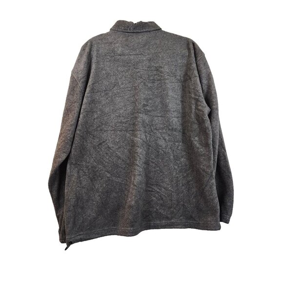 River Trader Mens M Oversized Gray Fleece Pullover 1/4 Zip Chest Pocket Jacket - Picture 5 of 8